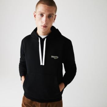 Lacoste Hooded Fleece Sweatshirt - Mikiny Pánské Černé | CZ-cSeCcU